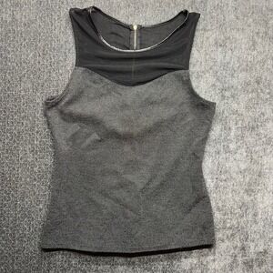 Express Women's Black Sleeveless‎ Sheer Mesh Panel Top - Size Large